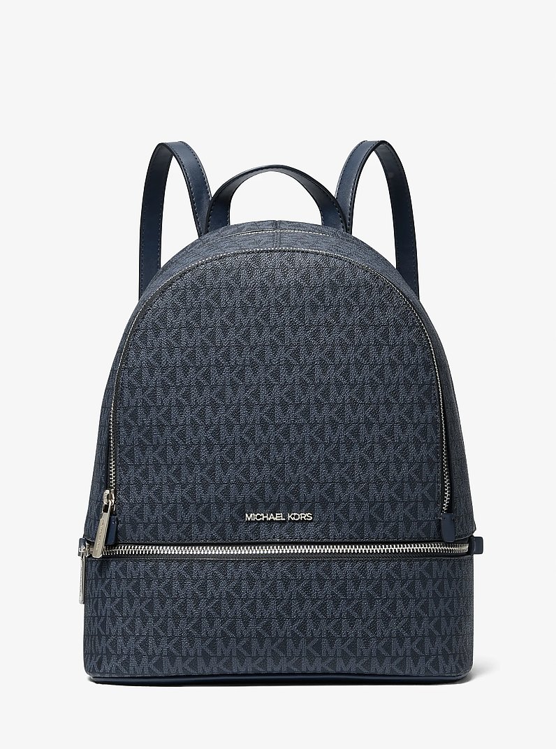 Rhea Medium Signature Logo Backpack in ADMIRAL | Michael Kors