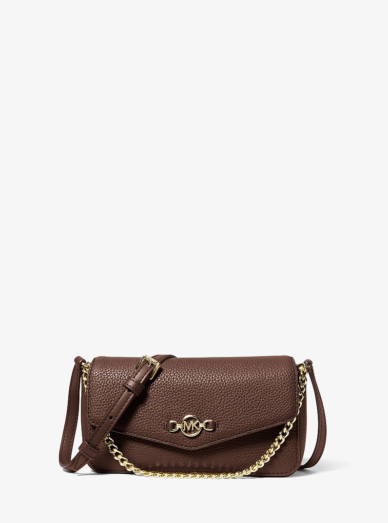 Bandolera Kacey extrapeque&ntilde;a de piel granulada in NUEZ MOSCADA | Michael Kors