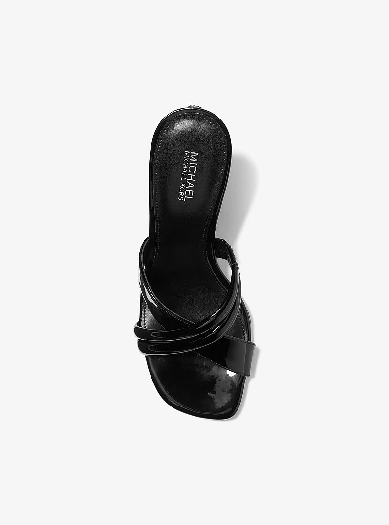 Nadina Patent Leather Mule in BLACK | Michael Kors