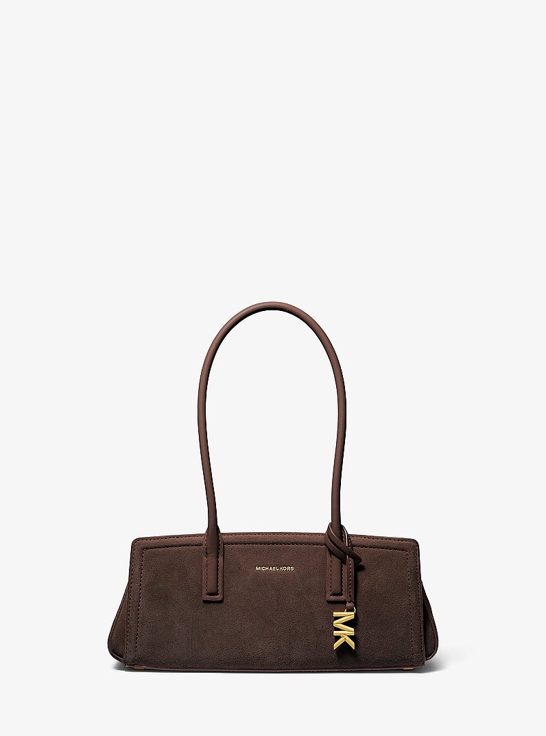 Laila Small Suede Shoulder Bag in CHOCOLATE | Michael Kors