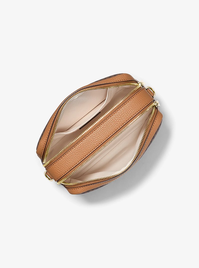 Bryant Medium Signature Logo Camera Crossbody Bag in BRN/ACORN | Michael Kors