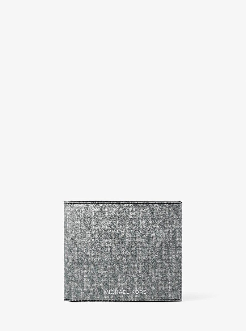 Harrison Logo Billfold Wallet With Passcase in STORM | Michael Kors