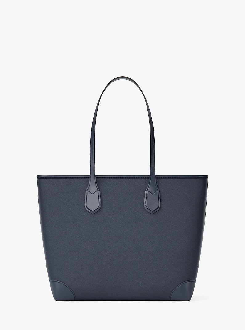 Eva Large Saffiano Leather Tote Bag in NAVY | Michael Kors