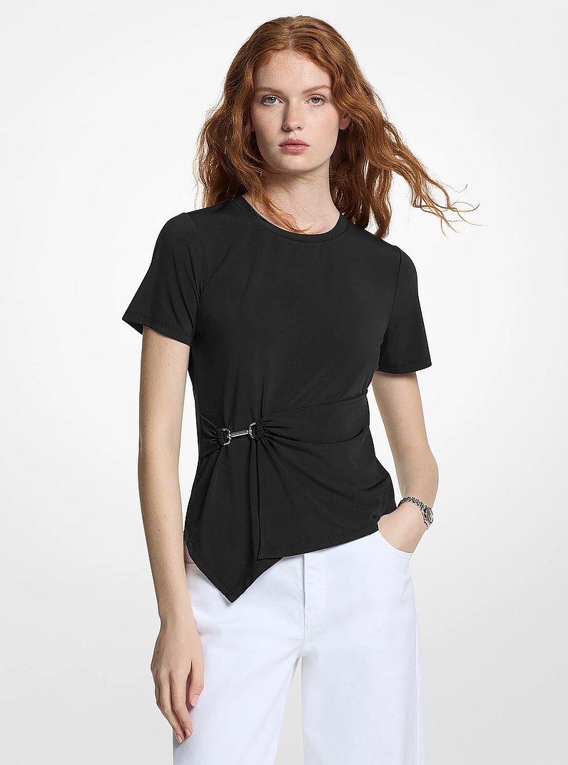Stretch Matte Jersey Top in BLACK | Michael Kors Canada [CA]