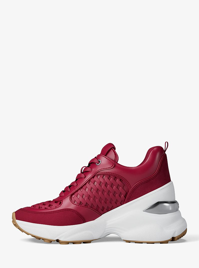 Katrina Woven Wedge Trainer in DK RASPBERRY | Michael Kors