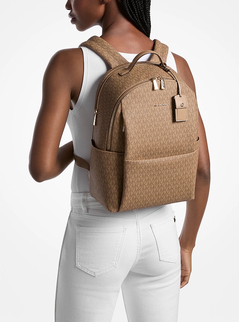 Grand sac &agrave; dos Sable &agrave; logo Signature in BOGUE | Michael Kors
