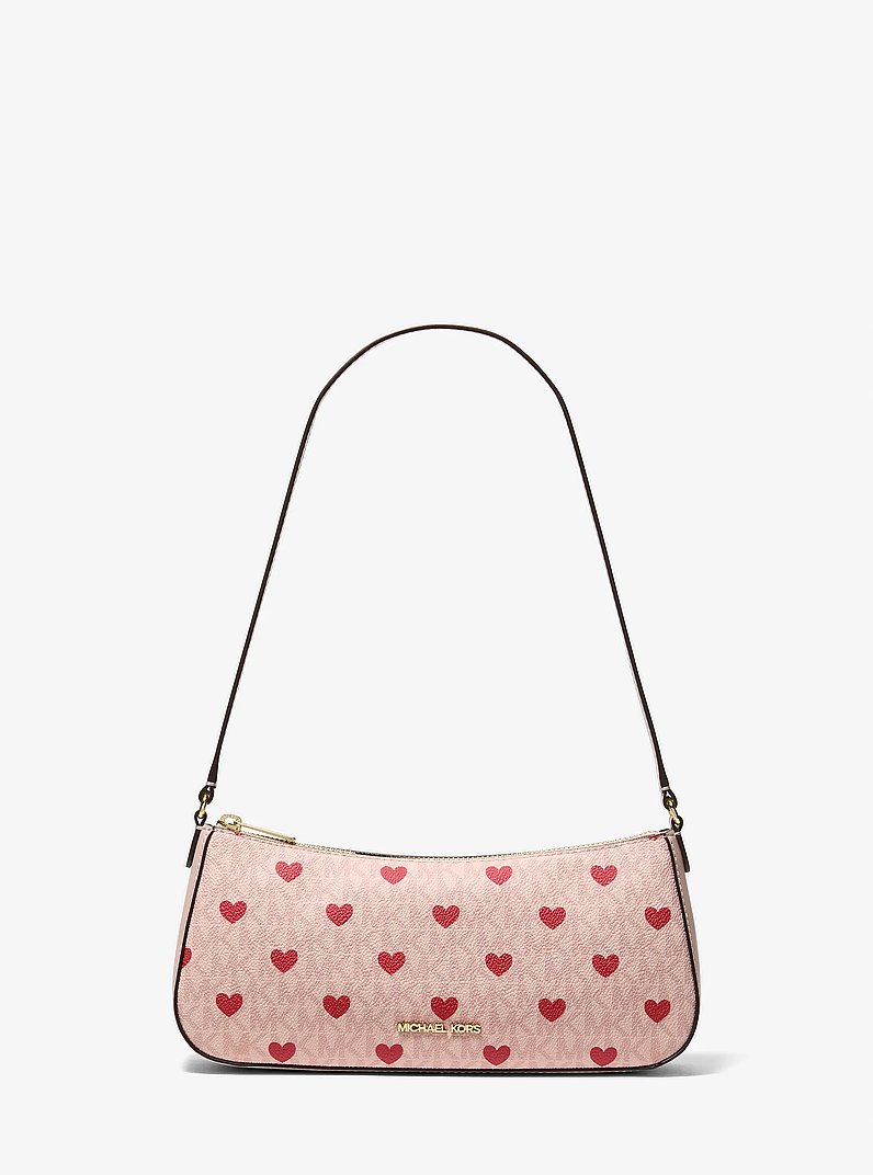 Sammy Small Printed Signature Logo Pochette in POWDER BLUSH | Michael Kors