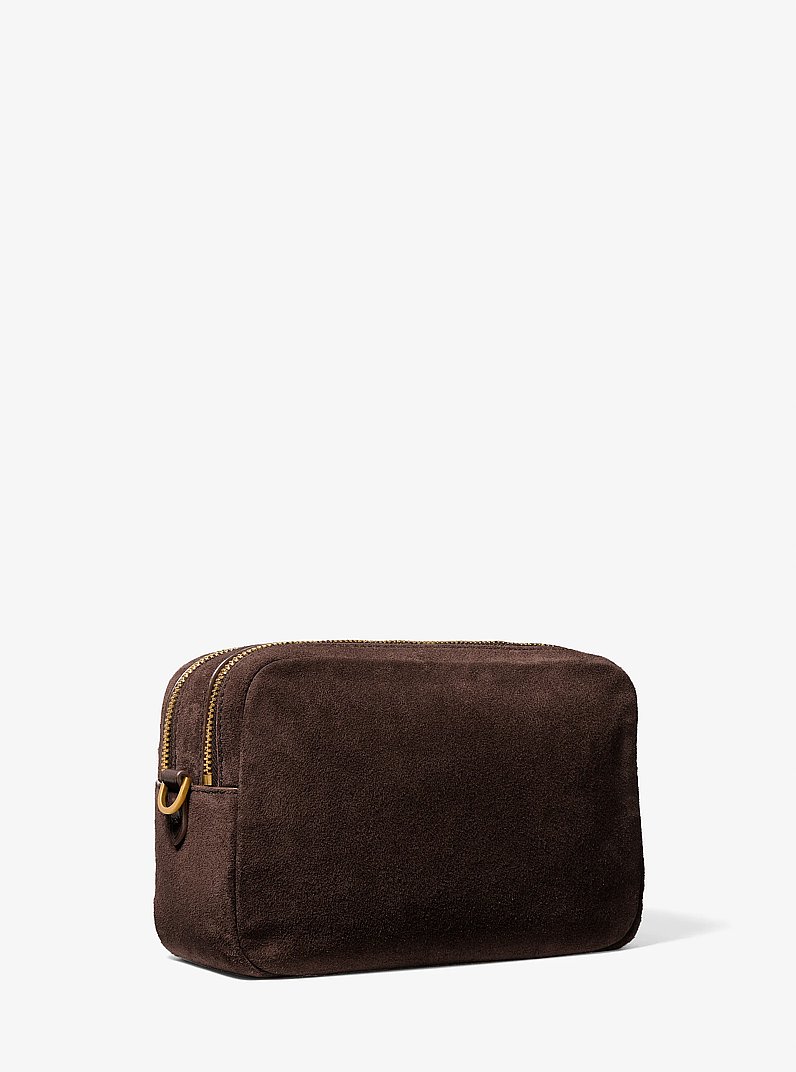 Sac &agrave; bandouli&egrave;re pour appareil photo Bryant de taille moyenne en daim tiss&eacute; in CHOCOLAT | Michael Kors