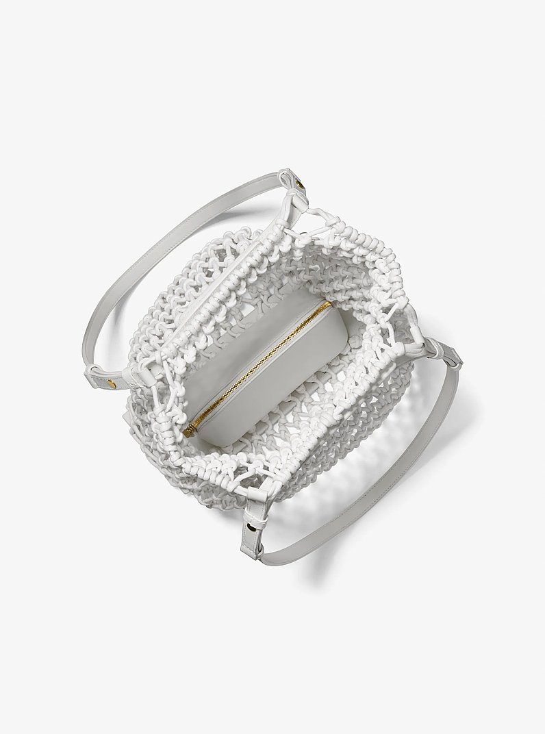 Loli Macram&eacute; Shoulder Bag in OPTIC WHITE | Michael Kors