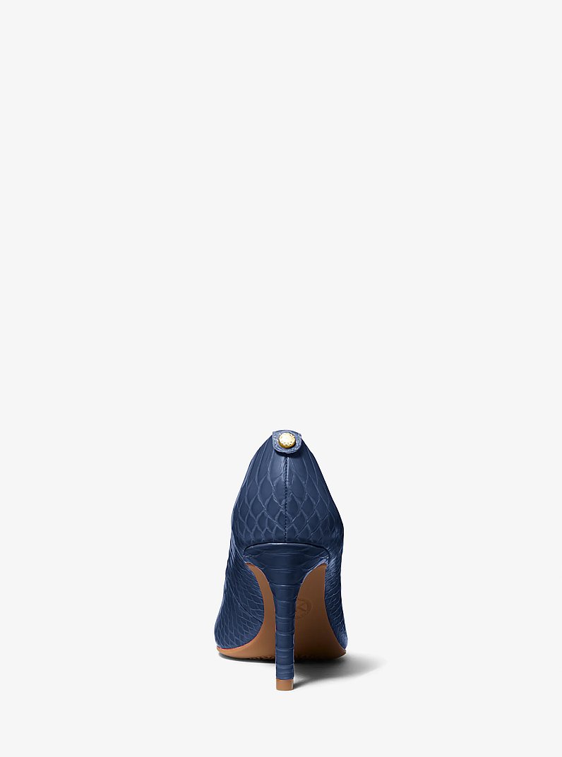 Dorothy Flex Snake Embossed Pump in NAVY | Michael Kors