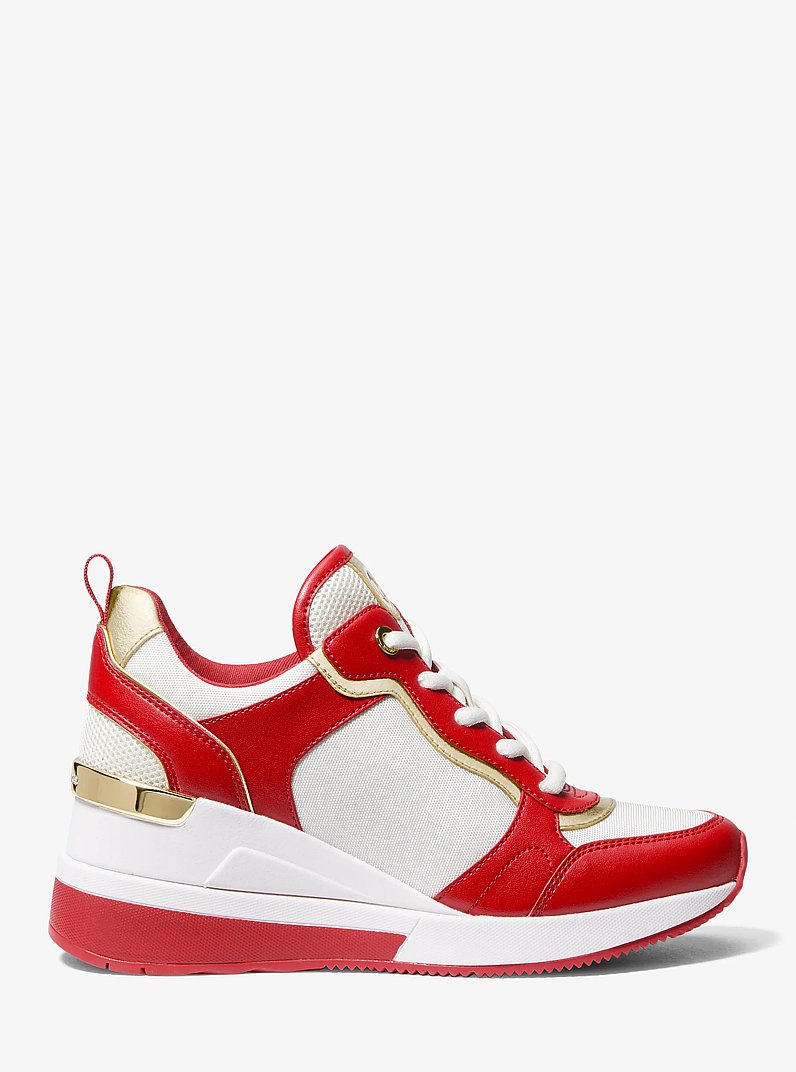 Crista Mixed-Media Trainer in BRIGHT RED | Michael Kors
