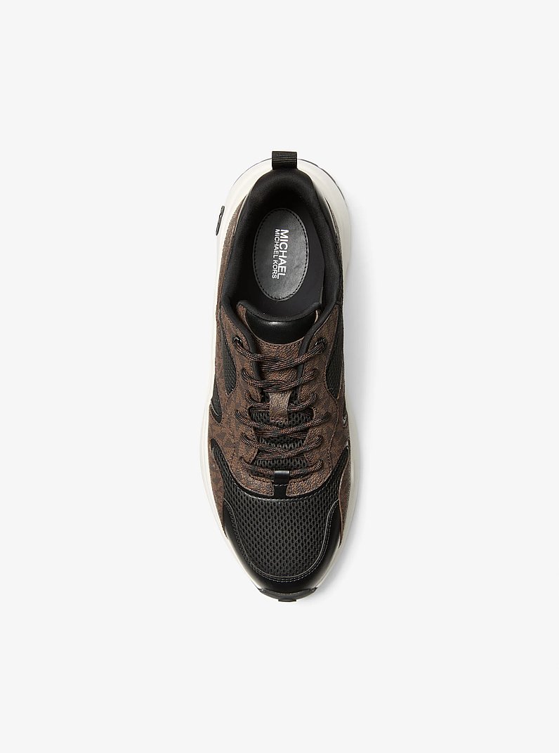 Levie Mixed-Media Trainer in BROWN MULTI | Michael Kors