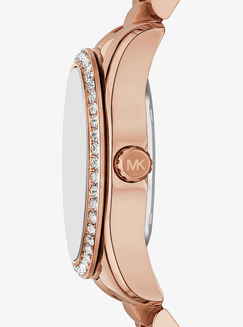 Mini-Armbanduhr Lexington im Ros&eacute;-Goldton mit Pav&eacute; in ROTGOLDTON | Michael Kors