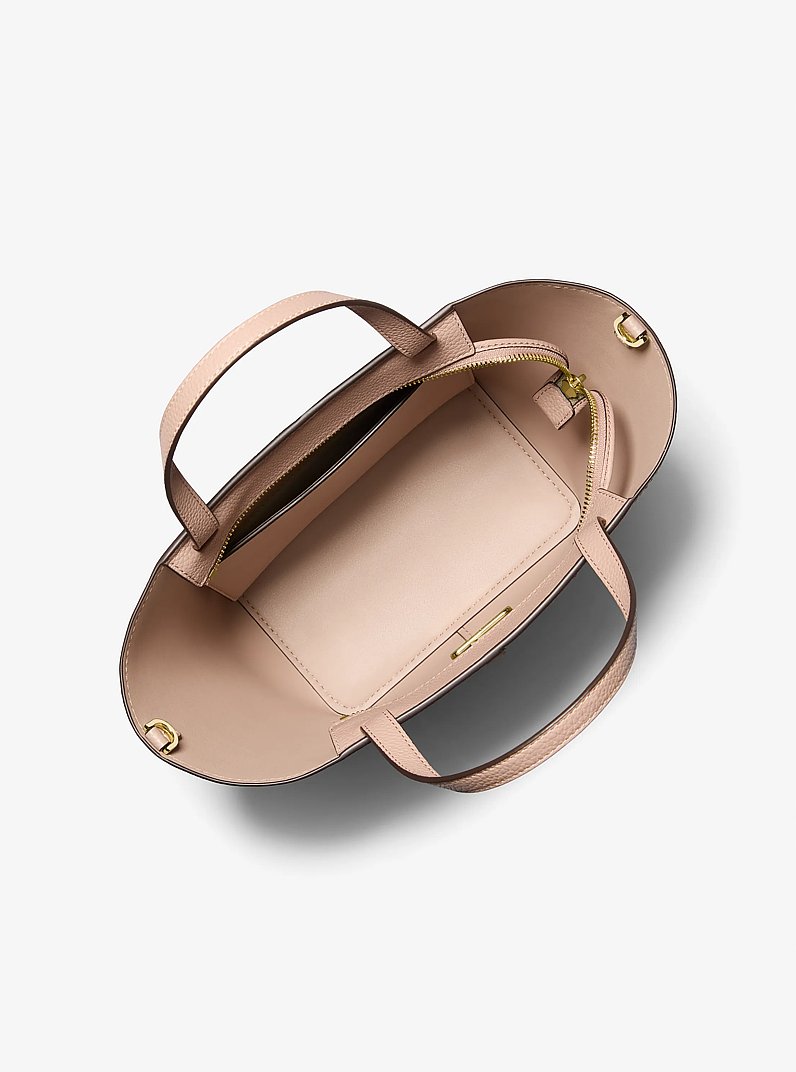 Bolso tote Flora mediano de piel granulada con logotipo in BALLET | Michael Kors