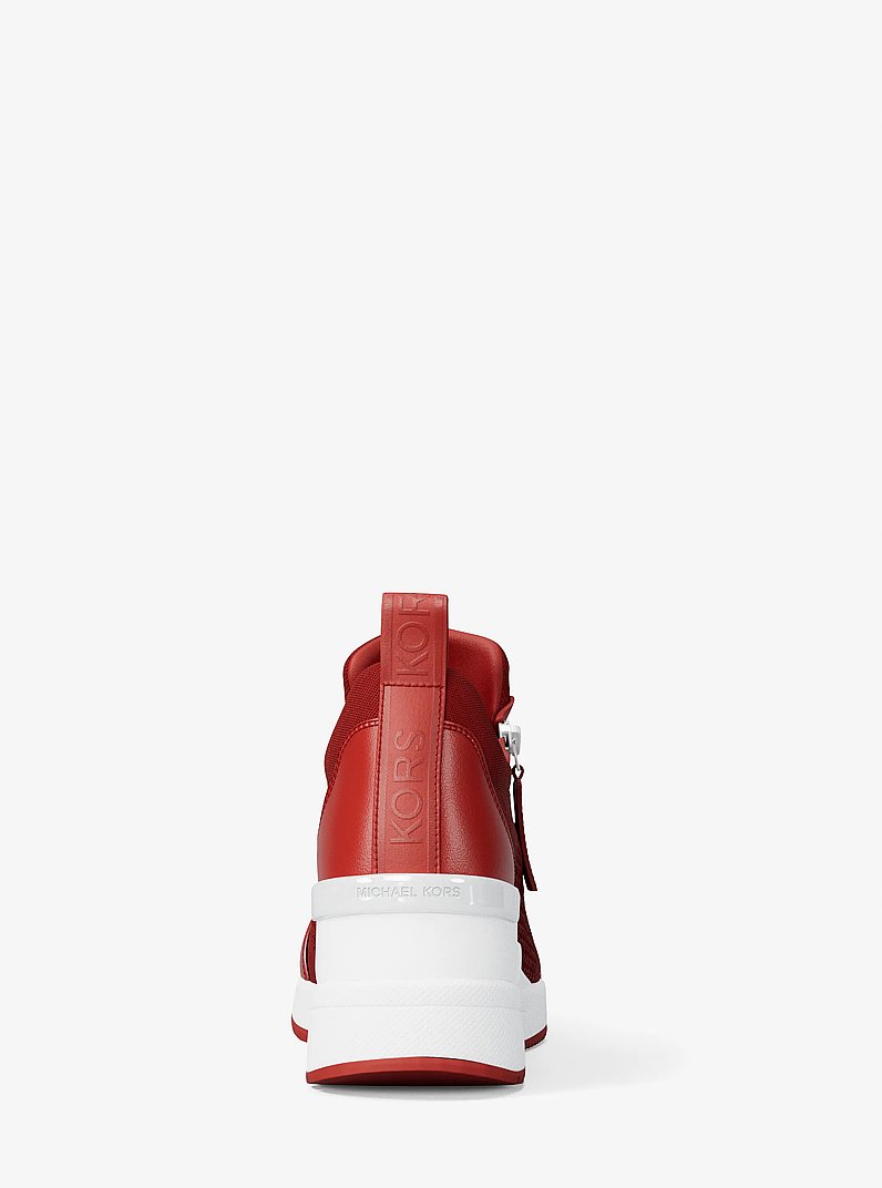 Willis Stretch Knit Trainer in CRIMSON | Michael Kors