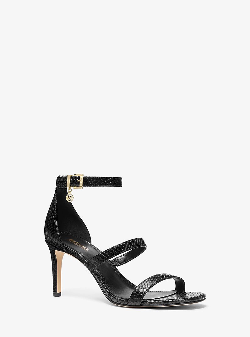 Koda Snake Embossed Leather Sandal