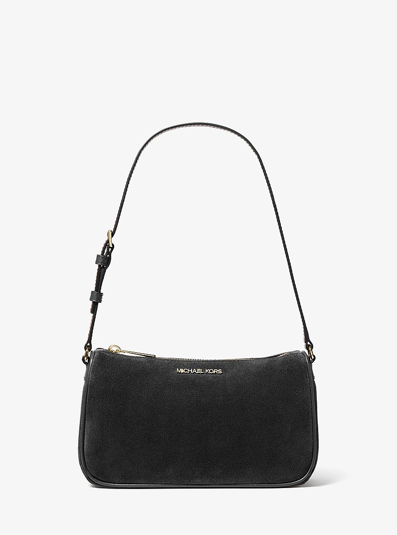 Pochette Jet Set media in pelle scamosciata in NERO | Michael Kors