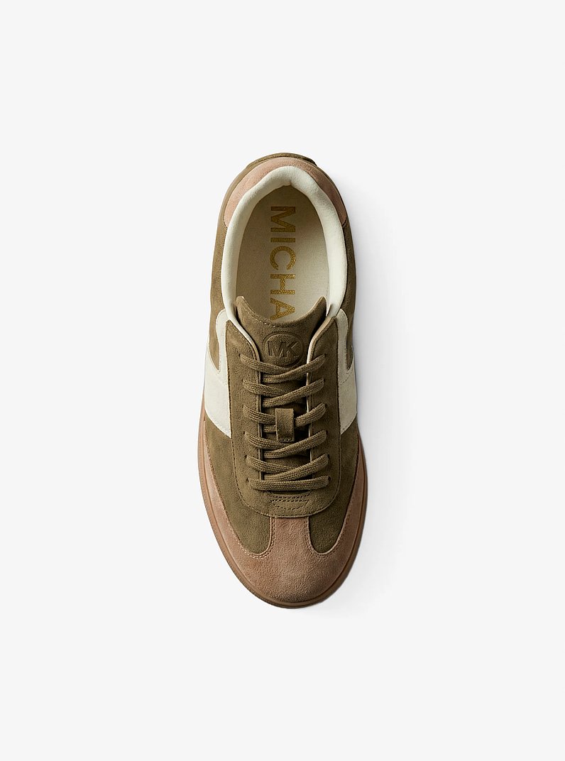 Jovie Color-Block Suede Sneaker in LODEN MULTI | Michael Kors