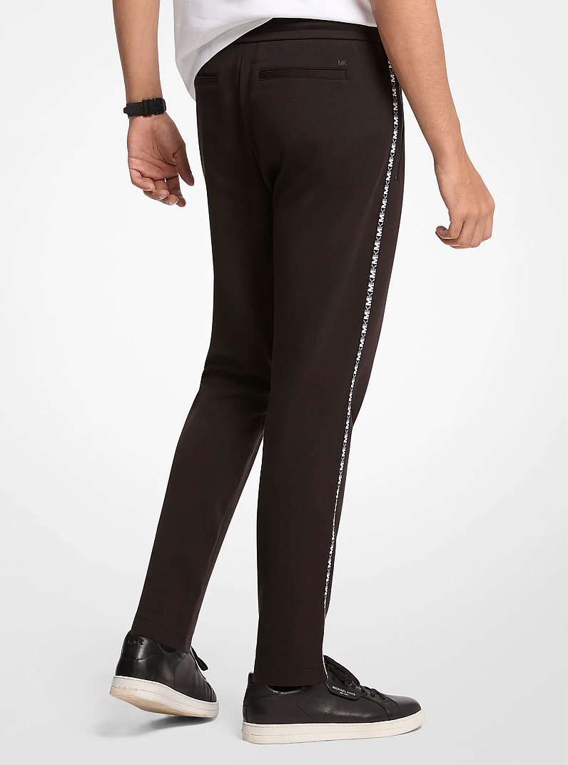 Logo Tape Cotton Blend Joggers in BLACK | Michael Kors