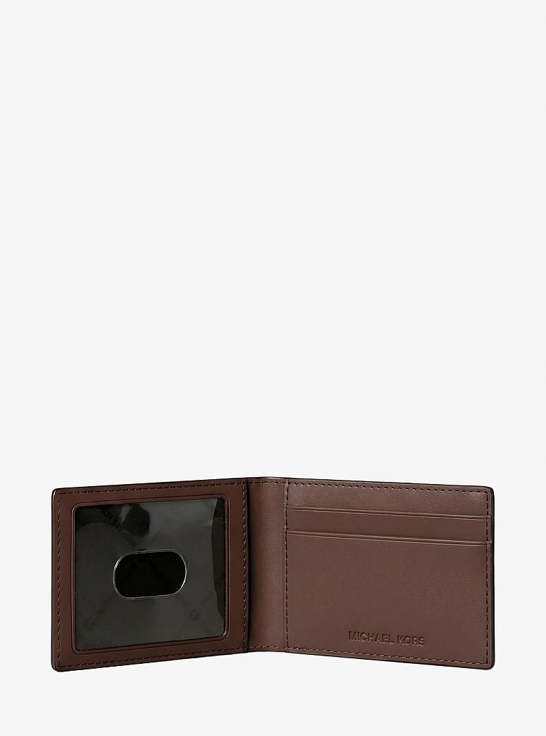 Cooper Pebbled Leather Billfold Wallet With Passcase in NUTMEG | Michael Kors