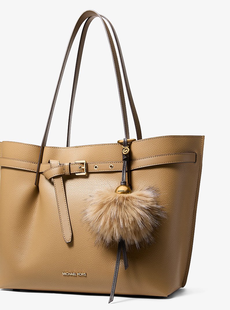 Gold-Tone Bead and Faux Fur Bag Charm in BROWN MULTI | Michael Kors
