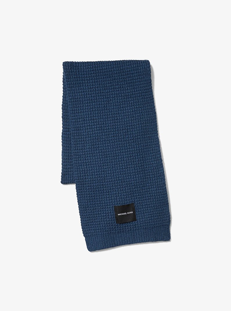 Gebreide sjaal met logo in DEENS BLAUW | Michael Kors