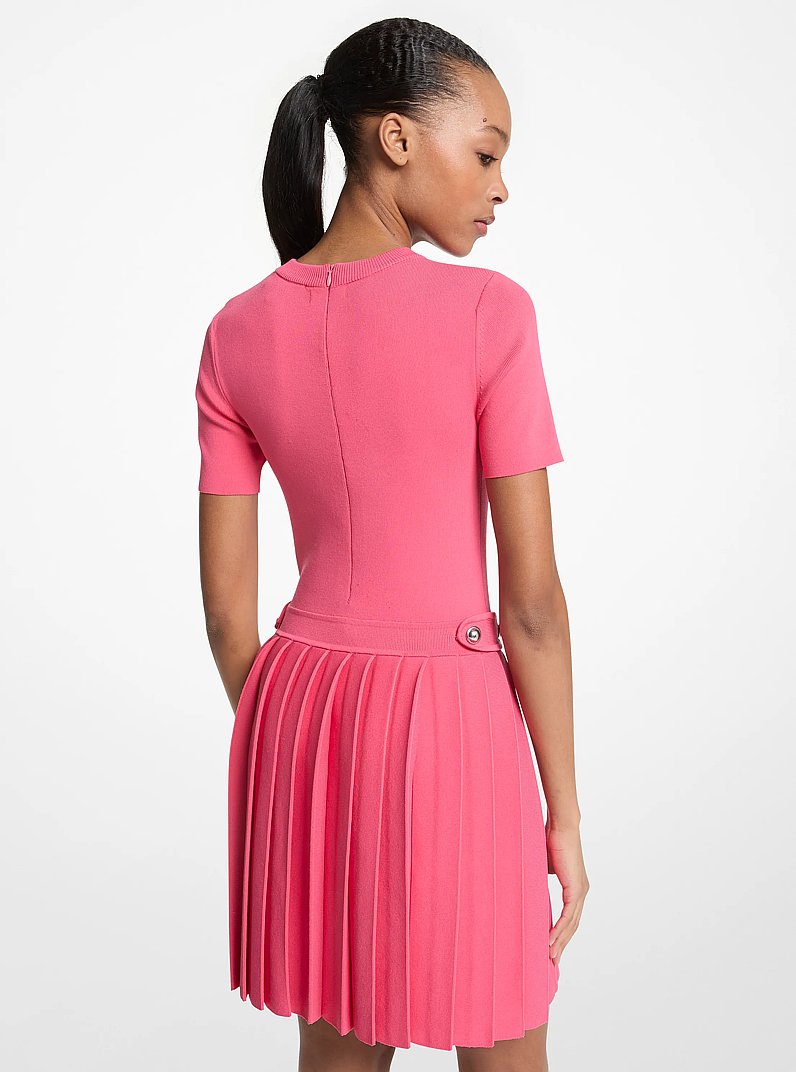 Mini-robe en tricot extensible &agrave; plis in ROSE | Michael Kors