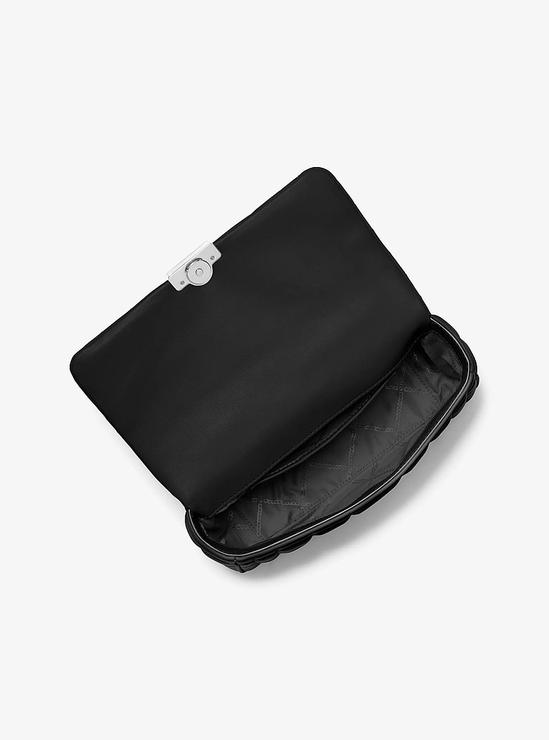 Tribeca Large Quilted Leather Shoulder Bag in BLACK | Michael Kors