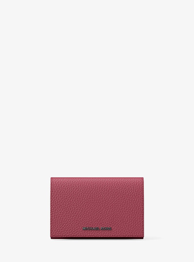 Hudson Pebbled Leather Card Case in MULBERRY | Michael Kors