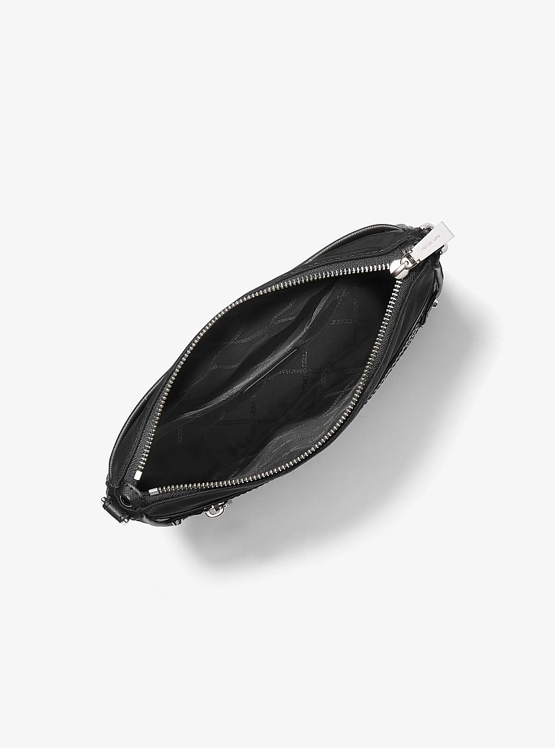 Jet Set Large Nylon Gabardine Messenger Bag in BLACK | Michael Kors