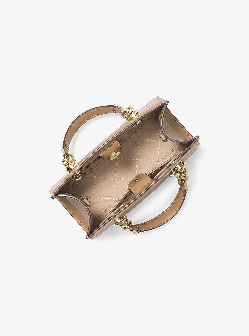 Cynthia Small Leather Satchel in HUSK | Michael Kors
