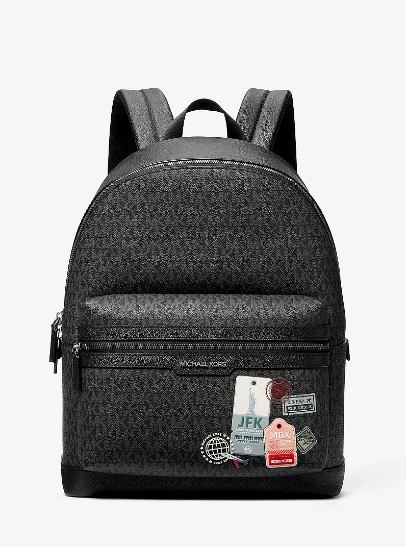 Sac &agrave; dos Cooper de taille moyenne &agrave; logo Signature et &agrave; ornements in NOIR | Michael Kors
