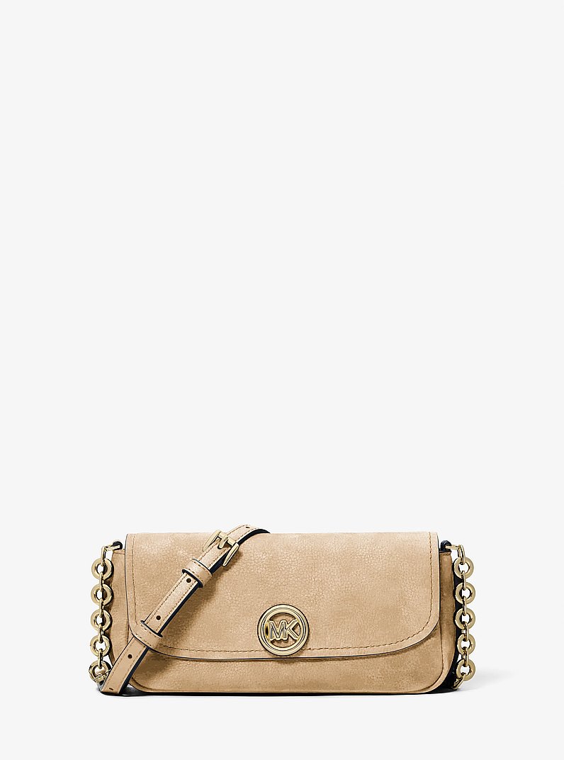 Petit sac &agrave; bandouli&egrave;re Nolita en cuir nubuck in KAKI | Michael Kors