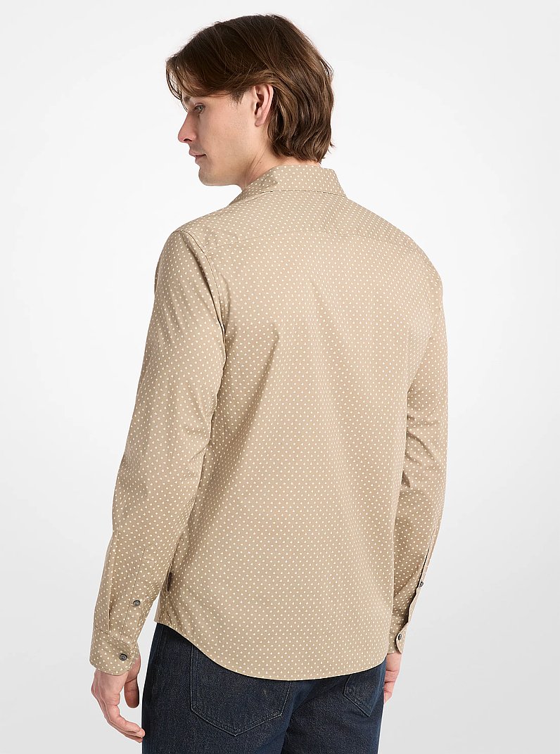 Polka Dot Stretch Cotton Shirt  in DUSTY SAGE | Michael Kors