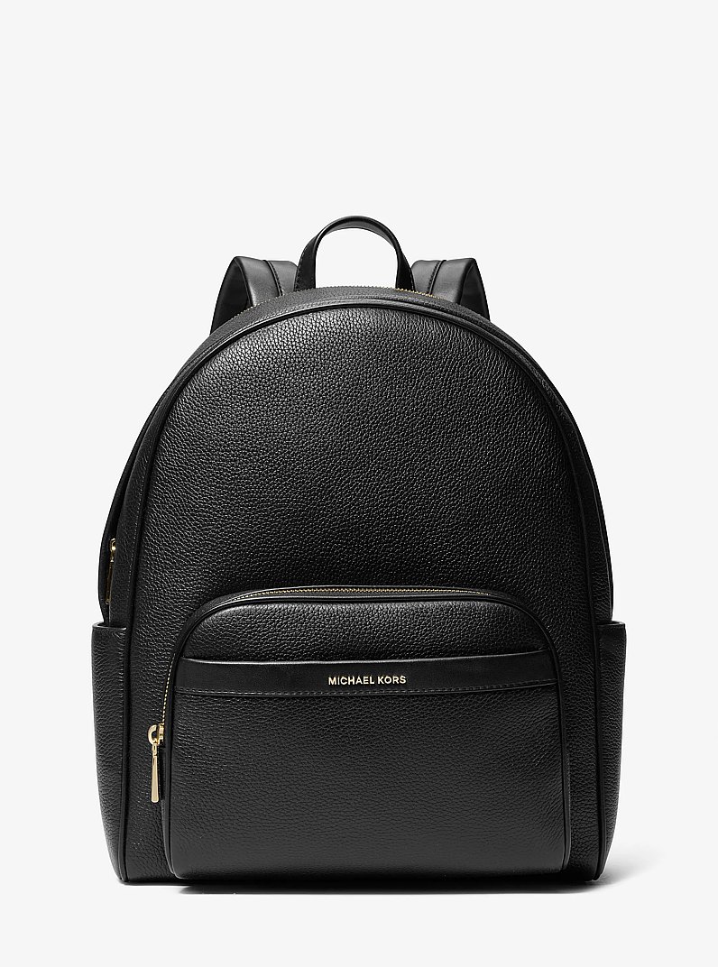 Bex Large Pebbled Leather Backpack in BLACK | Michael Kors