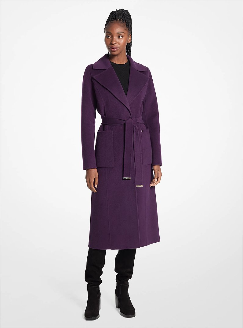 Trench-coat en m&eacute;lange de laine