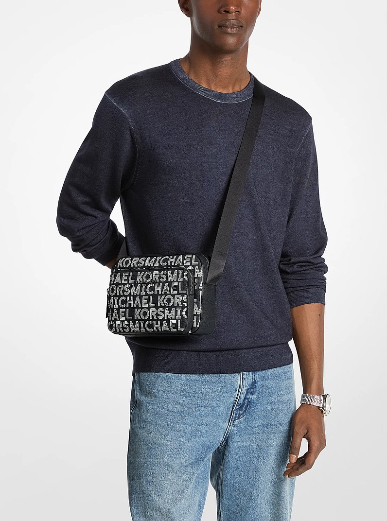 Cooper Graphic Logo Flight Bag in BRIGHT WHT | Michael Kors