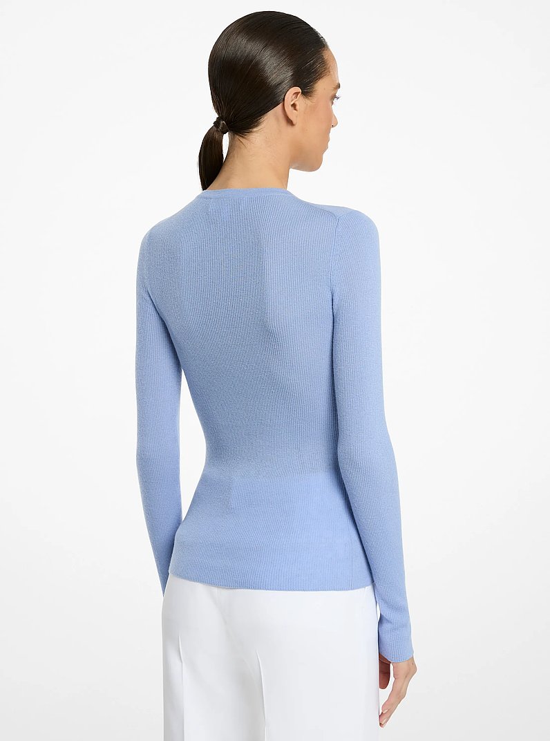 Hutton Featherweight Cashmere Sweater in ICE BLUE | Michael Kors