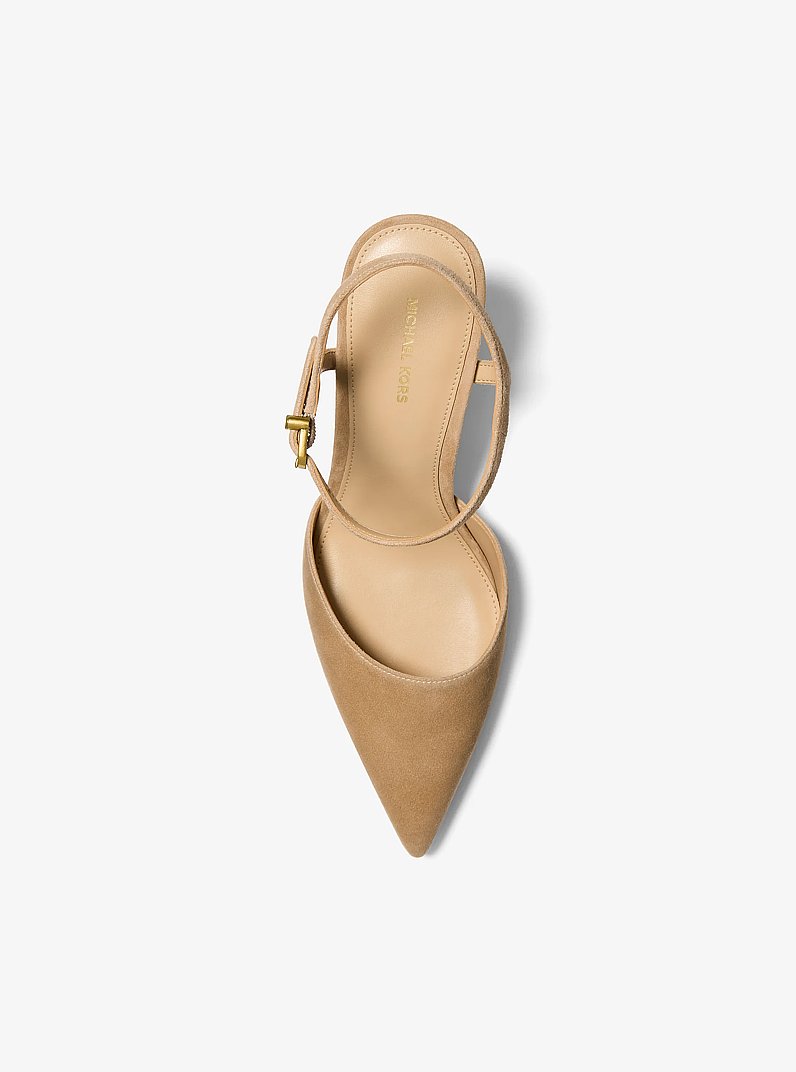 Zapato de sal&oacute;n Amara de gamuza con tal&oacute;n descubierto in CAQUI TOSTADO | Michael Kors