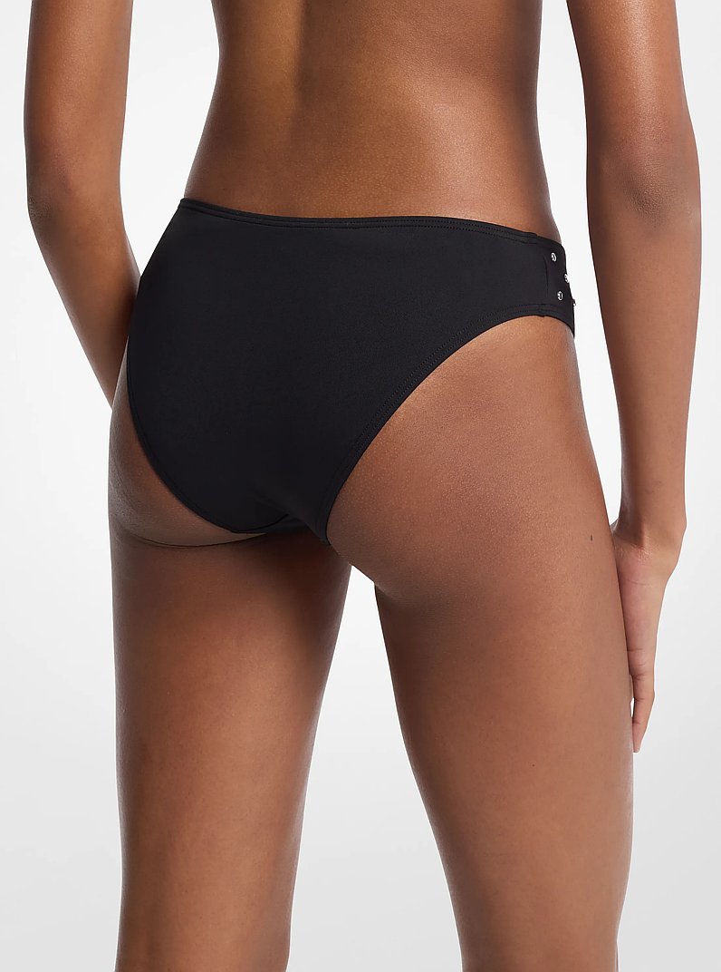 Braga de bikini de nailon el&aacute;stico con tachuelas in NEGRO | Michael Kors