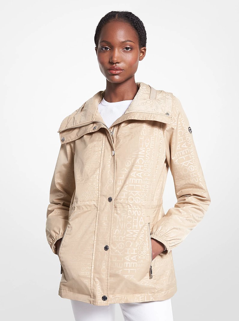 Logo Print Woven Anorak in CAQUI | Michael Kors
