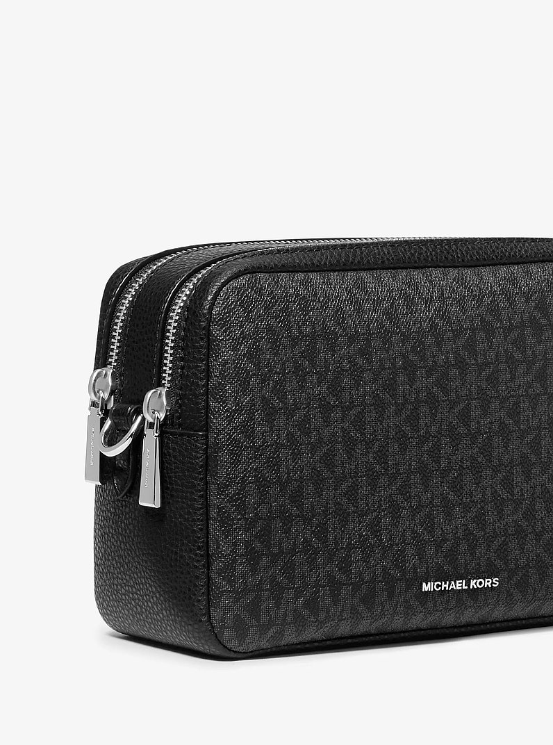 Bryant Medium Signature Logo Camera Crossbody Bag in BLACK | Michael Kors