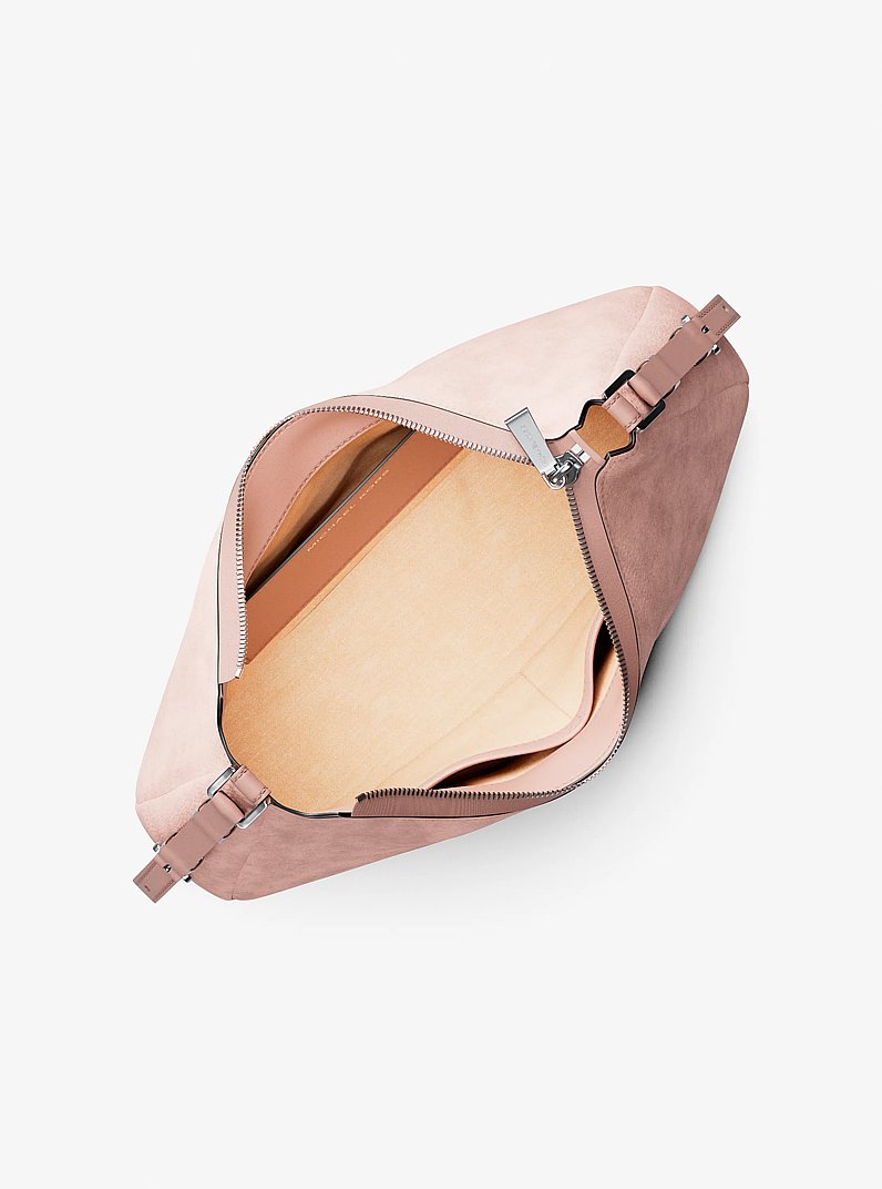 Nolita Medium Nubuck Shoulder Bag in SMOKEY ROSE | Michael Kors