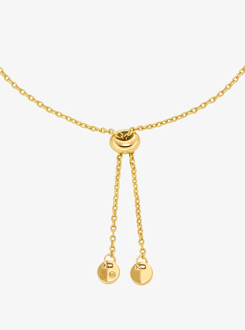 Precious Metal-Plated Sterling Silver Pav&eacute; Slider Bracelet in GOLD | Michael Kors