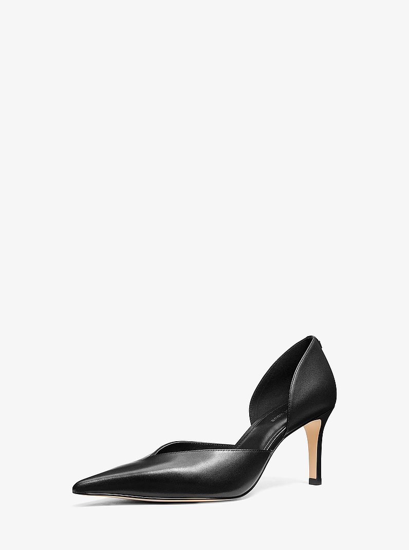 Elyse Leather D'Orsay Pump in BLACK | Michael Kors