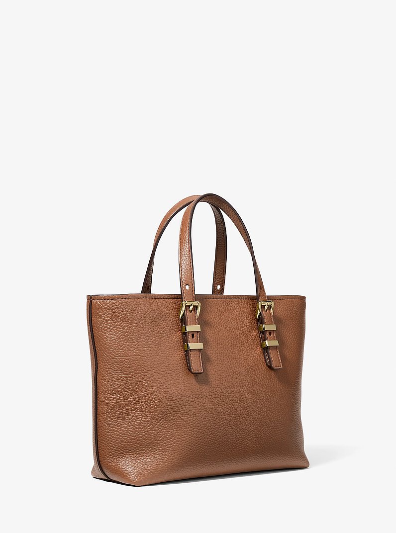 Quinn Small Pebbled Leather Convertible Crossbody Bag in LUGGAGE | Michael Kors