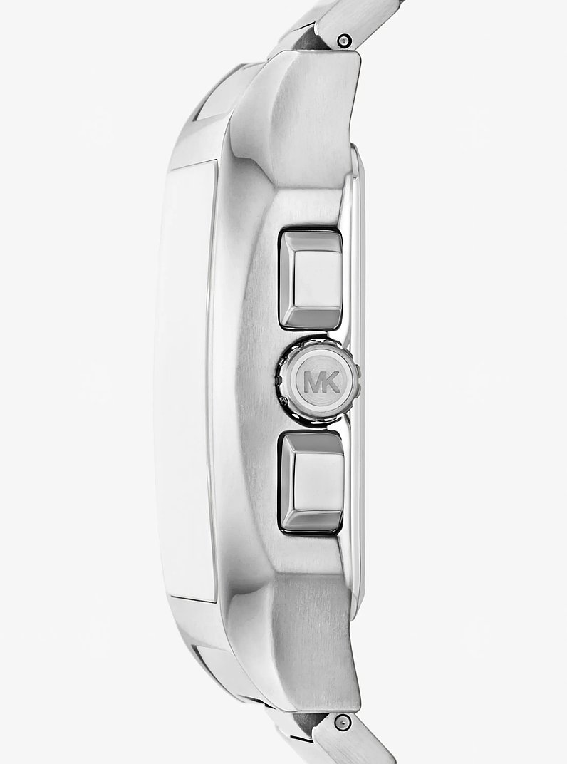 Hayes Oversized Silver-Tone Sport Watch in SILVER | Michael Kors