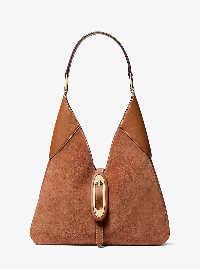 Bolso hobo de hombro Cornelia mediano de ante in LUGGAGE | Michael Kors