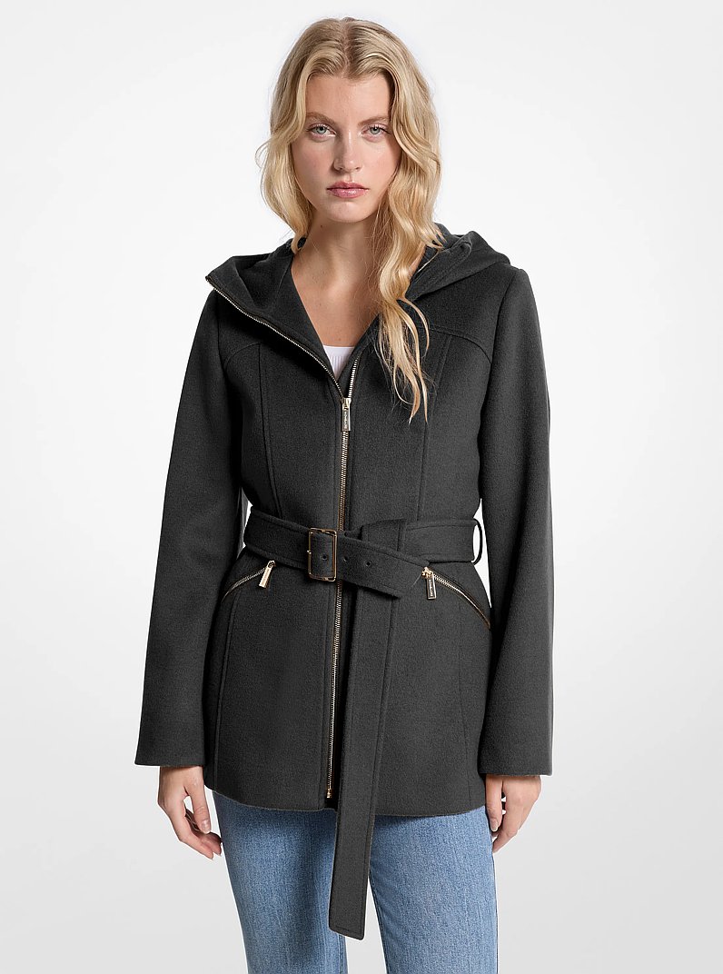 Abrigo con capucha de mezcla de lana in NEGRO | Michael Kors