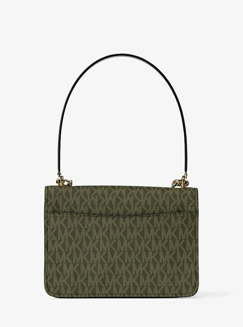 Claire Small Signature Logo Crossbody Bag in IVY | Michael Kors